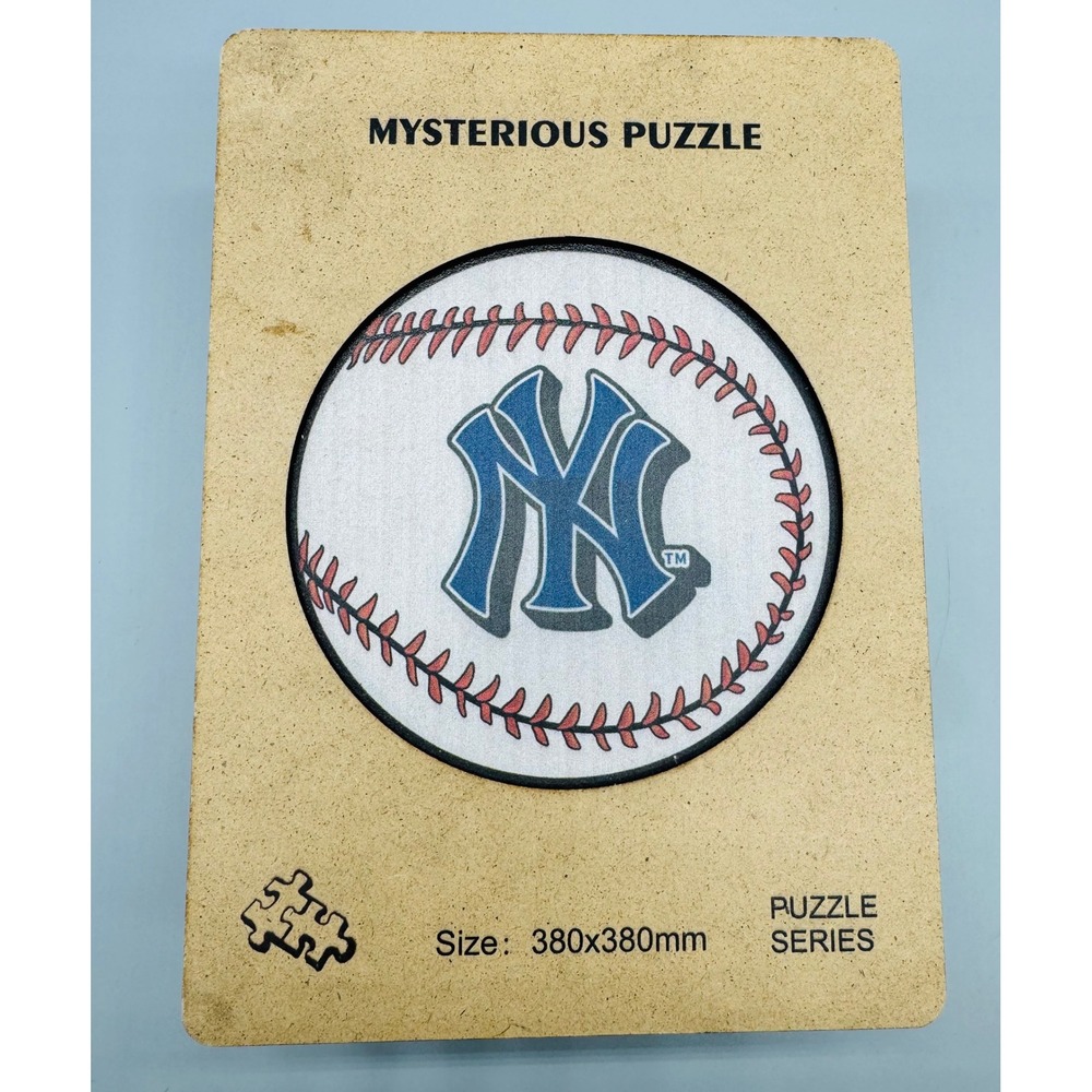 New York Yankees Jigsaw Puzzle MLB Baseball Wooden Whimsy Pieces 15x15 inch